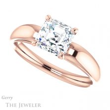 14k Rose Gold Asscher Cut Forever One Engagement Ring Setting #GTJ993-asscher-fo-r