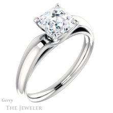 14k White Gold Asscher Cut Forever One Engagement Ring Setting #GTJ993-asscher-fo-w 4 14k White Gold Asscher Cut Forever One Engagement Ring Setting #GTJ993-asscher-fo-w