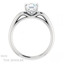 14k White Gold Asscher Cut Forever One Engagement Ring Setting #GTJ993-asscher-fo-w 2 14k White Gold Asscher Cut Forever One Engagement Ring Setting #GTJ993-asscher-fo-w
