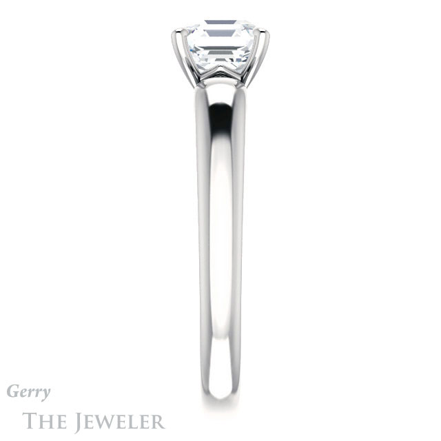 14k White Gold Asscher Cut Forever One Engagement Ring Setting #GTJ993-asscher-fo-w 3 14k White Gold Asscher Cut Forever One Engagement Ring Setting #GTJ993-asscher-fo-w