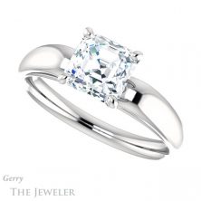 14k White Gold Asscher Cut Forever One Engagement Ring Setting #GTJ993-asscher-fo-w 5 14k White Gold Asscher Cut Forever One Engagement Ring Setting #GTJ993-asscher-fo-w