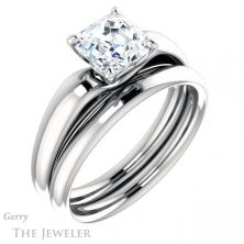 14k White Gold Asscher Cut Forever One Engagement Ring Setting #GTJ993-asscher-fo-w 6 14k White Gold Asscher Cut Forever One Engagement Ring Setting #GTJ993-asscher-fo-w