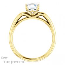 14k Yellow Gold Asscher Cut Forever One Engagement Ring Setting #GTJ993-asscher-fo-y 2 14k Yellow Gold Asscher Cut Forever One Engagement Ring Setting #GTJ993-asscher-fo-y