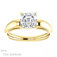 14k Yellow Gold Asscher Cut Forever One Engagement Ring Setting #GTJ993-asscher-fo-y 1 14k Yellow Gold Asscher Cut Forever One Engagement Ring Setting #GTJ993-asscher-fo-y