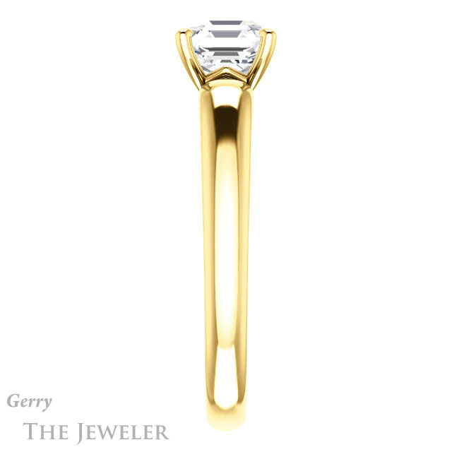 14k Yellow Gold Asscher Cut Forever One Engagement Ring Setting #GTJ993-asscher-fo-y 3 14k Yellow Gold Asscher Cut Forever One Engagement Ring Setting #GTJ993-asscher-fo-y