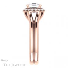 14k Rose Gold Asscher Cut Forever One Engagement Ring Setting #GTJ994-asscher-fo-r