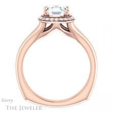 14k Rose Gold Asscher Cut Forever One Engagement Ring Setting #GTJ995-asscher-fo-r