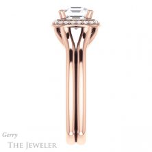 14k Rose Gold Asscher Cut Forever One Engagement Ring Setting #GTJ995-asscher-fo-r