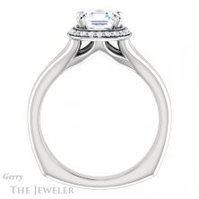 14k White Gold Asscher Cut Forever One Engagement Ring Setting #GTJ995-asscher-fo-w 2 14k White Gold Asscher Cut Forever One Engagement Ring Setting #GTJ995-asscher-fo-w