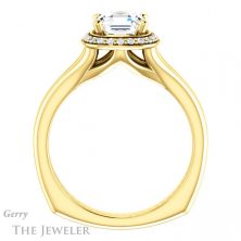 14k Yellow Gold Asscher Cut Forever One Engagement Ring Setting #GTJ995-asscher-fo-y 2 14k Yellow Gold Asscher Cut Forever One Engagement Ring Setting #GTJ995-asscher-fo-y