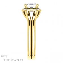 14k Yellow Gold Asscher Cut Forever One Engagement Ring Setting #GTJ995-asscher-fo-y 3 14k Yellow Gold Asscher Cut Forever One Engagement Ring Setting #GTJ995-asscher-fo-y