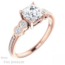 14k Rose Gold Asscher Cut Forever One Engagement Ring Setting #GTJ996-asscher-fo-r 4 14k Rose Gold Asscher Cut Forever One Engagement Ring Setting #GTJ996-asscher-fo-r