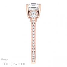 14k Rose Gold Asscher Cut Forever One Engagement Ring Setting #GTJ996-asscher-fo-r 3 14k Rose Gold Asscher Cut Forever One Engagement Ring Setting #GTJ996-asscher-fo-r