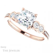 14k Rose Gold Asscher Cut Forever One Engagement Ring Setting #GTJ996-asscher-fo-r 5 14k Rose Gold Asscher Cut Forever One Engagement Ring Setting #GTJ996-asscher-fo-r