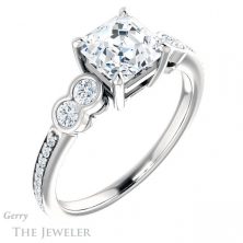14k White Gold Asscher Cut Forever One Engagement Ring Setting #GTJ996-asscher-fo-w 4 14k White Gold Asscher Cut Forever One Engagement Ring Setting #GTJ996-asscher-fo-w
