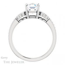14k White Gold Asscher Cut Forever One Engagement Ring Setting #GTJ996-asscher-fo-w 2 14k White Gold Asscher Cut Forever One Engagement Ring Setting #GTJ996-asscher-fo-w