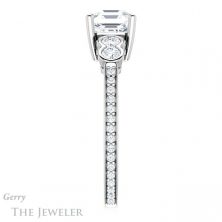 14k White Gold Asscher Cut Forever One Engagement Ring Setting #GTJ996-asscher-fo-w 3 14k White Gold Asscher Cut Forever One Engagement Ring Setting #GTJ996-asscher-fo-w