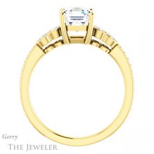 14k Yellow Gold Asscher Cut Forever One Engagement Ring Setting #GTJ996-asscher-fo-y