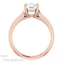 14k Rose Gold Asscher Cut Forever One Engagement Ring Setting #GTJ999-asscher-fo-r
