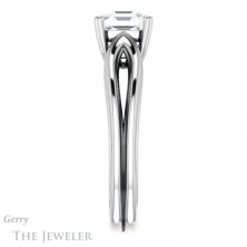 14k White Gold Asscher Cut Forever One Engagement Ring Setting #GTJ999-asscher-fo-w
