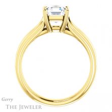 14k Yellow Gold Asscher Cut Forever One Engagement Ring Setting #GTJ999-asscher-fo-y 2 14k Yellow Gold Asscher Cut Forever One Engagement Ring Setting #GTJ999-asscher-fo-y