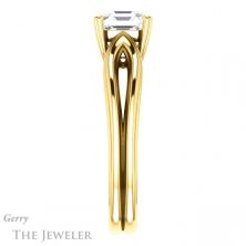 14k Yellow Gold Asscher Cut Forever One Engagement Ring Setting #GTJ999-asscher-fo-y 3 14k Yellow Gold Asscher Cut Forever One Engagement Ring Setting #GTJ999-asscher-fo-y