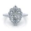 Pear Shaped Halo Ring #GTJ3913-pear-fo-w-9x6mm-1 Image - Pear Shaped Halo Ring #GTJ3913-pear-fo-w-9x6mm-1