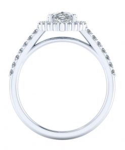 Pear Shaped Halo Moissanite Ring #GTJ3913-pear-fo-w | Gerry The Jeweler Pear Shaped Halo Moissanite Ring #GTJ3913-pear-fo-w - Image 3