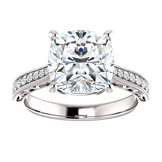 9mm - 3.50ct Cushion Cut Forever One Platinum Ring