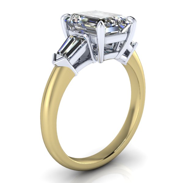Alternative view of Reserved - Custom Engagement Ring with Emerald Cut Forever One Moissanite