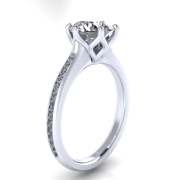 Alternative view of Reserved - Custom Platinum Engagement Ring - #GTJ959-round-fo-w
