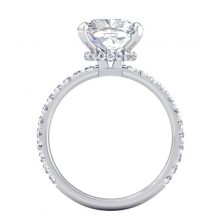 Cushion Cut Engagement Ring with Sidestones - GTJ3607w-3