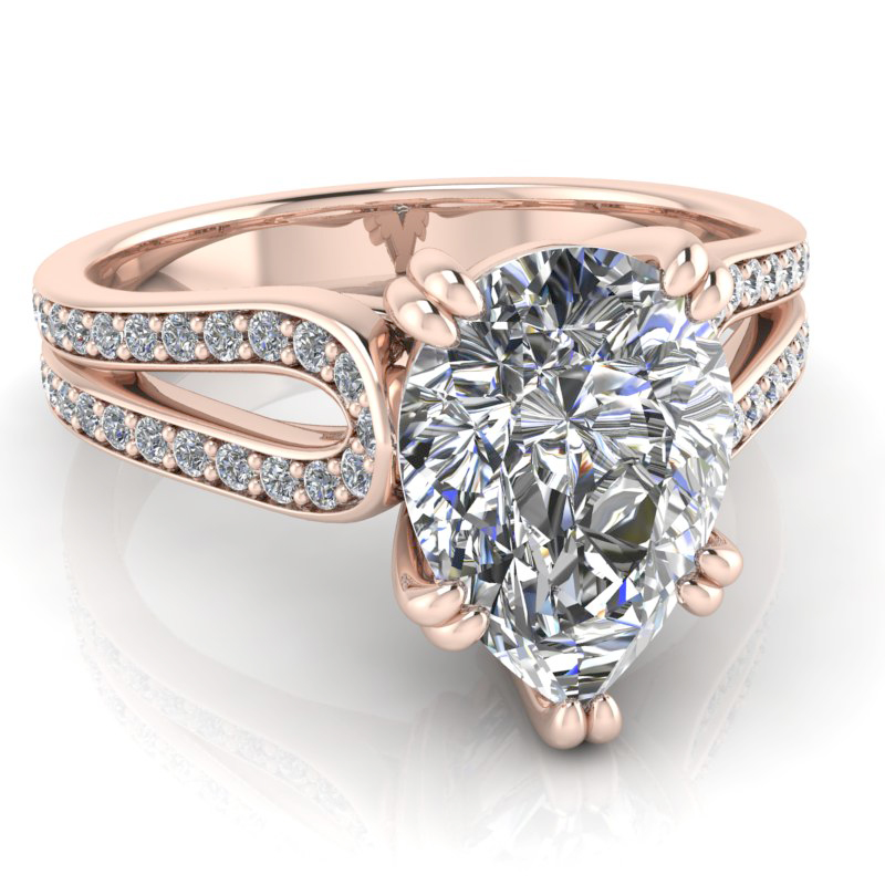 Alternative view of Pear Shaped Forever One Ring - Custom Design & Plastic Model Request