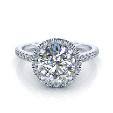 GTJ3697-round-w-1 French Pave Halo Ring Setting