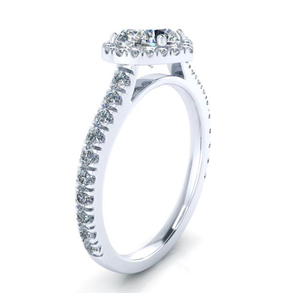 Alternative view of Reserved - Custom Platinum Heart Shaped Engagement Ring Setting #GTJ3707-heart-w