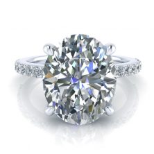 Oval engagement ring setting with under halo