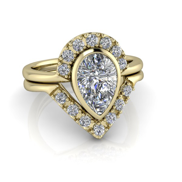Alternative view of Custom Made Matching Diamond Wedding Band