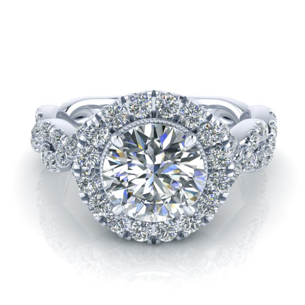 0.75ct Halo Engagement Ring Custom Design