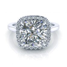 Cushion Cut Pave Halo Engagement Ring Setting