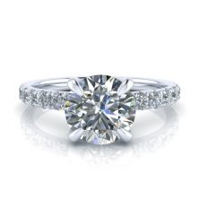 GTJ3710-round-w-1 Hearts & Arrows Moissanite Ring