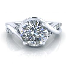 Bypass Ring SettingGTJ3714-v2-1 Bypass Moissanite Engagement Ring