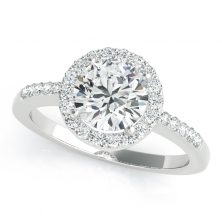 Charles and Colvard Halo Engagement Ring