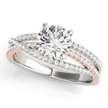 White and Rose Gold Engagement Ring Setting