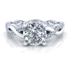 GTJ3732 Twisted Shank Ring Setting Infinity Inspired Twisted Shank Moissanite Ring Setting