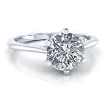 GTJ3729 Tapered 6 Prong Solitaire Ring White Gold Tapered 6 Prong Engagement Ring Setting