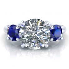 GTJ3734-round-w-three-stone-engagement-ring-1 Three Stone Ring with Blue Sapphires