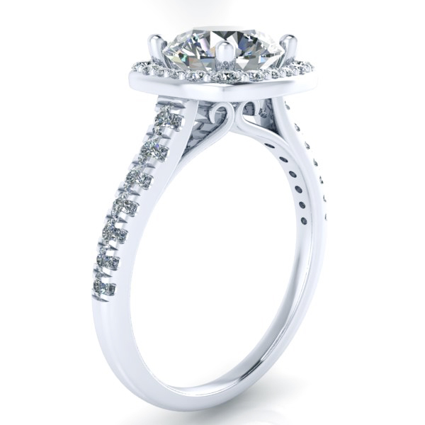 Alternative view of Halo Engagement Ring #GTJ3736-round-w