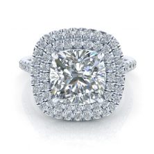 Alizé Cushion Cut Double Halo Ring Moissanite Cushion Cut Double Halo Ring
