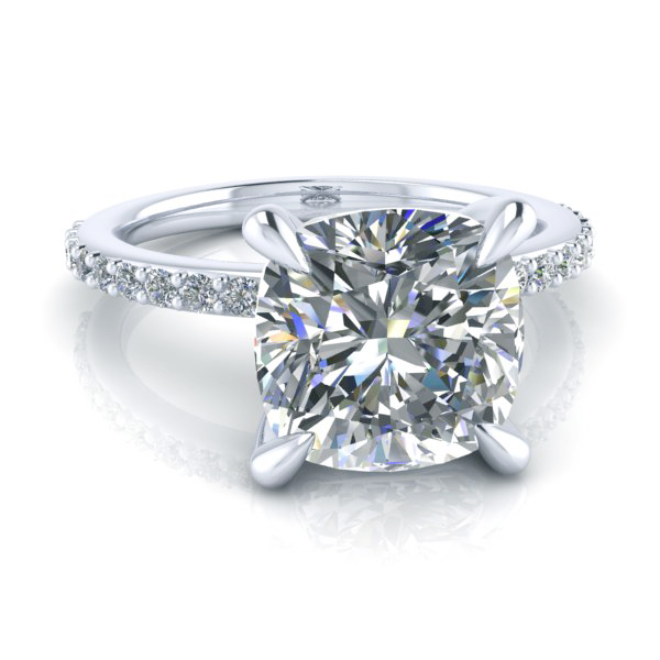 Alternative view of Payment 2 of 2 - Cushion Cut Forever One Moissanite Engagement Ring #GTJ1138-cushion-fo-w
