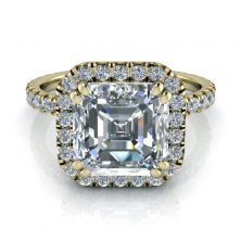 GTJ3745-asscher-y-1 Yellow Gold Asscher Cut Halo Ring